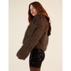 image:imageFlygo Womens Faux Fur Coat Winter Warm Cropped Fluffy Shaggy Jacket  Smooth Lining Open Front Long Sleeve Snap Button 2 Pockets 2026 Luxury Fuzzy Outerwear Cardigan Going Out Wedding PartyBrown
