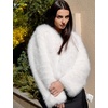 image:imageFlygo Womens Faux Fur Coat Winter Warm Cropped Fluffy Shaggy Jacket  Smooth Lining Open Front Long Sleeve Snap Button 2 Pockets 2026 Luxury Fuzzy Outerwear Cardigan Going Out Wedding PartyWhite
