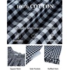 image:imageFlygo Womens Gingham Nightgown Cotton Pullover House Dress with Pockets  Square Neck Short Sleeve Y2K Plaid Print Knee Length Cut Loose Fit Cute Ruffle Sleep Dress for Loungewear MaternityBlack