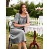 image:imageFlygo Womens Gingham Nightgown Cotton Pullover House Dress with Pockets  Square Neck Short Sleeve Y2K Plaid Print Knee Length Cut Loose Fit Cute Ruffle Sleep Dress for Loungewear MaternityBlack