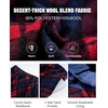 image:imageFlygo Womens Long Plaid Skirt Wool Tartan ALine Pleated Skirts  High Elastic Waist Flared Pleated Midi for Fall Winter Pockets Flowy Vintage Warm Casual WorkRed Navy