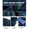 image:imageFlygo Womens Long Plaid Skirt Wool Tartan ALine Pleated Skirts  High Elastic Waist Flared Pleated Midi for Fall Winter Pockets Flowy Vintage Warm Casual WorkGreen Navy
