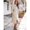 image:imageFlygo Womens Long Trench Coat Windproof Oversized Casual Fall Jackets  Single Breasted Plaid Lining Lapel Button Down Long Sleeve Pockets Classic Spring Overcoat OuterwearBeige