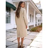 image:imageFlygo Womens Long Trench Coat Windproof Oversized Casual Fall Jackets  Single Breasted Plaid Lining Lapel Button Down Long Sleeve Pockets Classic Spring Overcoat OuterwearKhaki