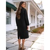 image:imageFlygo Womens Long Trench Coat Windproof Oversized Casual Fall Jackets  Single Breasted Plaid Lining Lapel Button Down Long Sleeve Pockets Classic Spring Overcoat OuterwearBlack