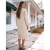 image:imageFlygo Womens Long Trench Coat Windproof Oversized Casual Fall Jackets  Single Breasted Plaid Lining Lapel Button Down Long Sleeve Pockets Classic Spring Overcoat OuterwearBeige