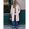 image:imageFlygo Womens Long Trench Coat Windproof Oversized Casual Fall Jackets  Single Breasted Plaid Lining Lapel Button Down Long Sleeve Pockets Classic Spring Overcoat OuterwearBeige