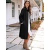 image:imageFlygo Womens Long Trench Coat Windproof Oversized Casual Fall Jackets  Single Breasted Plaid Lining Lapel Button Down Long Sleeve Pockets Classic Spring Overcoat OuterwearBlack
