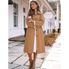 image:imageFlygo Womens Long Trench Coat Windproof Oversized Casual Fall Jackets  Single Breasted Plaid Lining Lapel Button Down Long Sleeve Pockets Classic Spring Overcoat OuterwearCamel