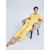 image:imageFlygo Womens Plaid 2 Piece Pajamas Sets Cotton Ruffle Lounge Sleepwear Pjs  Button Down Short Puff Sleeve Babydoll Shirt Wide Leg Elastic Waist Drawstring Pants with Pockets Y2K Gingham Matching SetsYellow