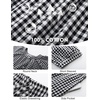 image:imageFlygo Womens Plaid 2 Piece Pajamas Sets Cotton Ruffle Lounge Sleepwear Pjs  Button Down Short Puff Sleeve Babydoll Shirt Wide Leg Elastic Waist Drawstring Pants with Pockets Y2K Gingham Matching SetsBlack