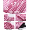 image:imageFlygo Womens Plaid 2 Piece Pajamas Sets Cotton Ruffle Lounge Sleepwear Pjs  Button Down Short Puff Sleeve Babydoll Shirt Wide Leg Elastic Waist Drawstring Pants with Pockets Y2K Gingham Matching SetsRose