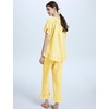 image:imageFlygo Womens Plaid 2 Piece Pajamas Sets Cotton Ruffle Lounge Sleepwear Pjs  Button Down Short Puff Sleeve Babydoll Shirt Wide Leg Elastic Waist Drawstring Pants with Pockets Y2K Gingham Matching SetsYellow
