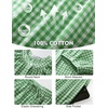 image:imageFlygo Womens Plaid 2 Piece Pajamas Sets Cotton Ruffle Lounge Sleepwear Pjs  Button Down Short Puff Sleeve Babydoll Shirt Wide Leg Elastic Waist Drawstring Pants with Pockets Y2K Gingham Matching SetsLightgreen