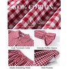 image:imageFlygo Womens Plaid Cotton Pajamas Set Ruffle Pjs Lounge Sets  100 Cotton Gingham Babydoll Shirt Ruffle Sleeve Pants Set Elastic Waist Pockets Y2K Cute Sleep Lounging WeddingWine Red