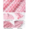 image:imageFlygo Womens Plaid Cotton Pajamas Set Ruffle Pjs Lounge Sets  100 Cotton Gingham Babydoll Shirt Ruffle Sleeve Pants Set Elastic Waist Pockets Y2K Cute Sleep Lounging WeddingPink