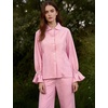 image:imageFlygo Womens Plaid Cotton Pajamas Set Ruffle Pjs Lounge Sets  100 Cotton Gingham Babydoll Shirt Ruffle Sleeve Pants Set Elastic Waist Pockets Y2K Cute Sleep Lounging WeddingPink