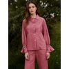 image:imageFlygo Womens Plaid Cotton Pajamas Set Ruffle Pjs Lounge Sets  100 Cotton Gingham Babydoll Shirt Ruffle Sleeve Pants Set Elastic Waist Pockets Y2K Cute Sleep Lounging WeddingWine Red