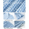 image:imageFlygo Womens Plaid Cotton Pajamas Set Ruffle Pjs Lounge Sets  100 Cotton Gingham Babydoll Shirt Ruffle Sleeve Pants Set Elastic Waist Pockets Y2K Cute Sleep Lounging WeddingBlue