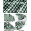 image:imageFlygo Womens Plaid Cotton Pajamas Set Ruffle Pjs Lounge Sets  100 Cotton Gingham Babydoll Shirt Ruffle Sleeve Pants Set Elastic Waist Pockets Y2K Cute Sleep Lounging WeddingDark Green
