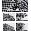 image:imageFlygo Womens Plaid Pajama Sets 2 Piece Cotton Gingham Pjs Loungewear  Button Down Short Sleeve Spread Collar Shirts Ruffled Elastic Waist Long Pants Pockets Y2k Sleepwear Cute Relaxed FitBlack