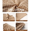 image:imageFlygo Womens Plaid Pajama Sets 2 Piece Cotton Gingham Pjs Loungewear  Button Down Short Sleeve Spread Collar Shirts Ruffled Elastic Waist Long Pants Pockets Y2k Sleepwear Cute Relaxed FitBrown