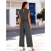 image:imageFlygo Womens Sleeveless Wide Leg Jumpsuit Casual Summer  Soft Flowy Lightweight Fabric Elastic Waist Sleeveless Top Loose Wide Leg Trousers with Side Pockets Casual OutfitDarkgrey
