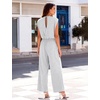 image:imageFlygo Womens Sleeveless Wide Leg Jumpsuit Casual Summer  Soft Flowy Lightweight Fabric Elastic Waist Sleeveless Top Loose Wide Leg Trousers with Side Pockets Casual OutfitWhiteheather