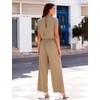 image:imageFlygo Womens Sleeveless Wide Leg Jumpsuit Casual Summer  Soft Flowy Lightweight Fabric Elastic Waist Sleeveless Top Loose Wide Leg Trousers with Side Pockets Casual OutfitKhaki