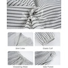 image:imageFlygo Womens Striped Pajama Sets 2 Piece Ruffled Short Lounge Sets  Casual Y2K Pjs Set Long Sleeve Button Down Shirt Collar Elastic Cuff High Waist Drawstring Pockets Bridal PostpartumBlack