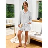 image:imageFlygo Womens Striped Pajama Sets 2 Piece Ruffled Short Lounge Sets  Casual Y2K Pjs Set Long Sleeve Button Down Shirt Collar Elastic Cuff High Waist Drawstring Pockets Bridal PostpartumBlack