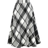 image:imageFlygo Womens Long Plaid Skirt Wool Tartan ALine Pleated Skirts  High Elastic Waist Flared Pleated Midi for Fall Winter Pockets Flowy Vintage Warm Casual WorkBlack White