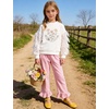 image:imageFlygo Girls Cotton Plaid Pants Gingham Elastic Waist Ruffle Wide Leg Pants  100 Cotton High Waisted Soft Lightweight Breathable Cute Straight Leg with Pockets Teen Girl Casual VersatilePink