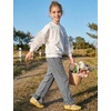 image:imageFlygo Girls Cotton Plaid Pants Gingham Elastic Waist Ruffle Wide Leg Pants  100 Cotton High Waisted Soft Lightweight Breathable Cute Straight Leg with Pockets Teen Girl Casual VersatileBlack