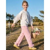 image:imageFlygo Girls Cotton Plaid Pants Gingham Elastic Waist Ruffle Wide Leg Pants  100 Cotton High Waisted Soft Lightweight Breathable Cute Straight Leg with Pockets Teen Girl Casual VersatilePink