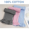 image:imageFlygo Girls Cotton Plaid Pants Gingham Elastic Waist Ruffle Wide Leg Pants  100 Cotton High Waisted Soft Lightweight Breathable Cute Straight Leg with Pockets Teen Girl Casual VersatileBlack