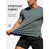 image:imageFlygo Mens Workout Shirts Athletic Running Gym Short Sleeve TShirts Top  Quick Dry Sun Protection Cooling Active Tee Top Stretchy Breathable Moisturewicking Fitness Hiking Climbing CyclingGreygreen
