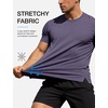 image:imageFlygo Mens Workout Shirts Athletic Running Gym Short Sleeve TShirts Top  Quick Dry Sun Protection Cooling Active Tee Top Stretchy Breathable Moisturewicking Fitness Hiking Climbing CyclingPurple