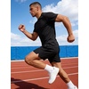 image:imageFlygo Mens Workout Shirts Athletic Running Gym Short Sleeve TShirts Top  Quick Dry Sun Protection Cooling Active Tee Top Stretchy Breathable Moisturewicking Fitness Hiking Climbing CyclingBlack