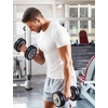 image:imageFlygo Mens Workout Shirts Athletic Running Gym Short Sleeve TShirts Top  Quick Dry Sun Protection Cooling Active Tee Top Stretchy Breathable Moisturewicking Fitness Hiking Climbing CyclingWhite