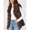 image:imageFlygo Faux Fur Vest Women Sleeveless Lapel Collar Fluffy Jacket Coats  Open Front Fur Vests Jackets Mid Length Fuzzy Shaggy Furry Outerwear Fall Winter Pockets Warm CasualBrown