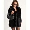 image:imageFlygo Faux Fur Vest Women Sleeveless Lapel Collar Fluffy Jacket Coats  Open Front Fur Vests Jackets Mid Length Fuzzy Shaggy Furry Outerwear Fall Winter Pockets Warm CasualBlack