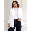 image:imageFlygo Faux Fur Vest Women Sleeveless Lapel Collar Fluffy Jacket Coats  Open Front Fur Vests Jackets Mid Length Fuzzy Shaggy Furry Outerwear Fall Winter Pockets Warm CasualWhite