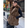 image:imageFlygo Faux Fur Vest Women Sleeveless Lapel Collar Fluffy Jacket Coats  Open Front Fur Vests Jackets Mid Length Fuzzy Shaggy Furry Outerwear Fall Winter Pockets Warm CasualBrown