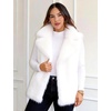 image:imageFlygo Faux Fur Vest Women Sleeveless Lapel Collar Fluffy Jacket Coats  Open Front Fur Vests Jackets Mid Length Fuzzy Shaggy Furry Outerwear Fall Winter Pockets Warm CasualWhite