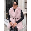 image:imageFlygo Faux Fur Vest Women Sleeveless Lapel Collar Fluffy Jacket Coats  Open Front Fur Vests Jackets Mid Length Fuzzy Shaggy Furry Outerwear Fall Winter Pockets Warm CasualPink