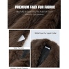 image:imageFlygo Faux Fur Vest Women Sleeveless Lapel Collar Fluffy Jacket Coats  Open Front Fur Vests Jackets Mid Length Fuzzy Shaggy Furry Outerwear Fall Winter Pockets Warm CasualBrown