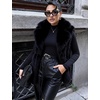 image:imageFlygo Faux Fur Vest Women Sleeveless Lapel Collar Fluffy Jacket Coats  Open Front Fur Vests Jackets Mid Length Fuzzy Shaggy Furry Outerwear Fall Winter Pockets Warm CasualBlack
