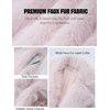 image:imageFlygo Faux Fur Vest Women Sleeveless Lapel Collar Fluffy Jacket Coats  Open Front Fur Vests Jackets Mid Length Fuzzy Shaggy Furry Outerwear Fall Winter Pockets Warm CasualPink