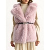 image:imageFlygo Faux Fur Vest Women Sleeveless Lapel Collar Fluffy Jacket Coats  Open Front Fur Vests Jackets Mid Length Fuzzy Shaggy Furry Outerwear Fall Winter Pockets Warm CasualPink